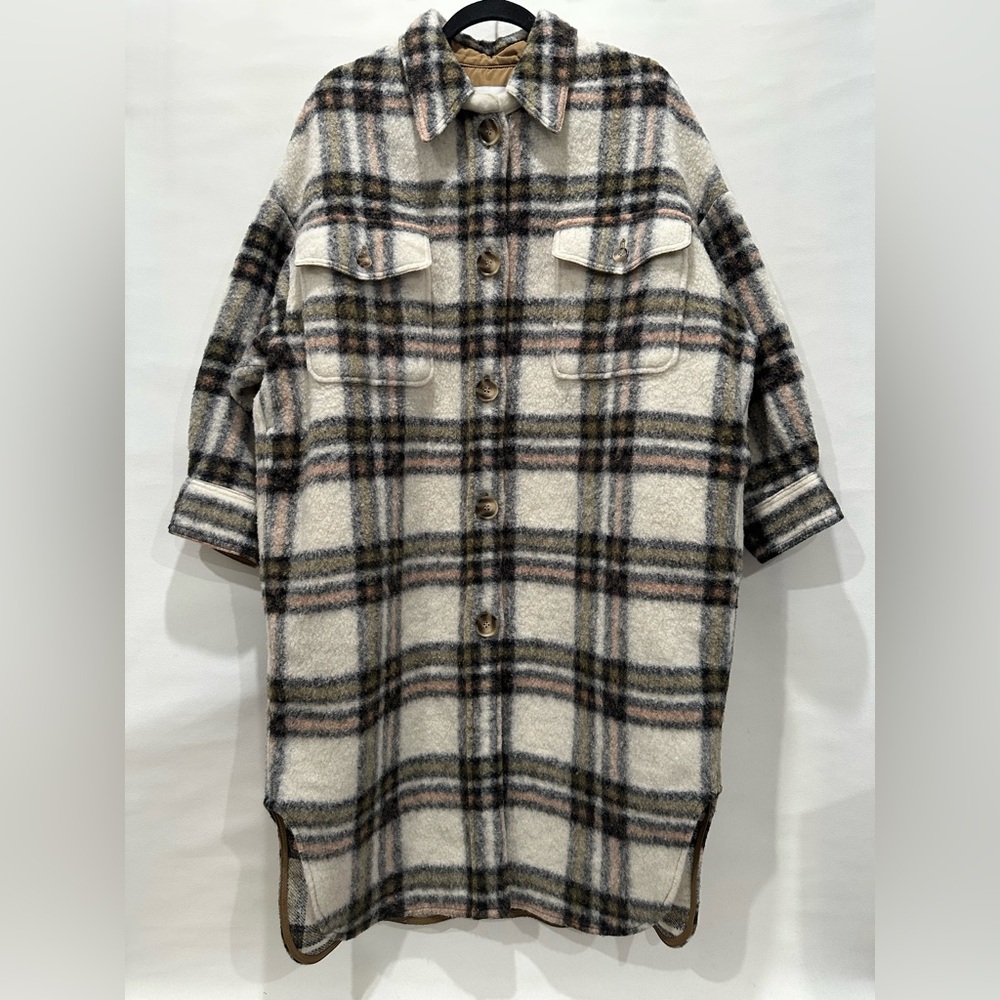 Rumere Oversized Tweed Wool Coat – Timeless Plaid, XS (Fits US 2-6) - Picture 11 of 15